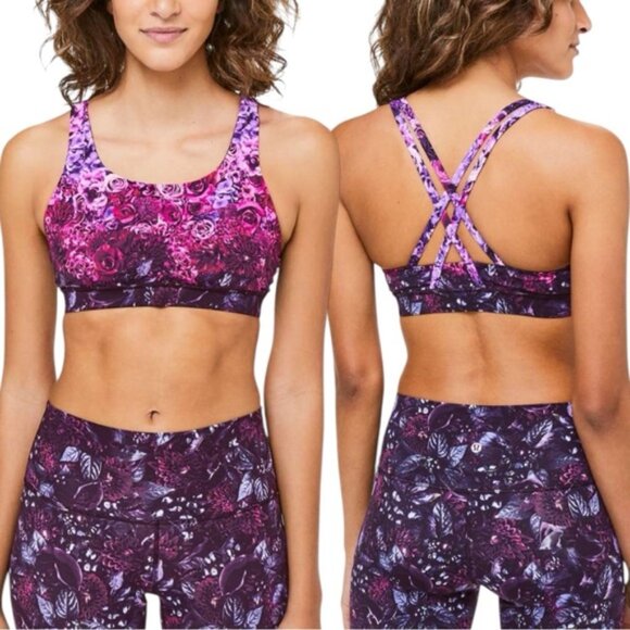 Lululemon Energy Bra *Nulux In Bloom Energy Bra Size 8 Multi - Picture 1 of 8